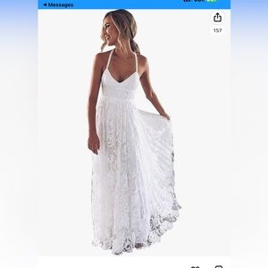 Simple Boho Wedding Dresses  Mermaid Lace Spaghetti Straps V Neck Beach